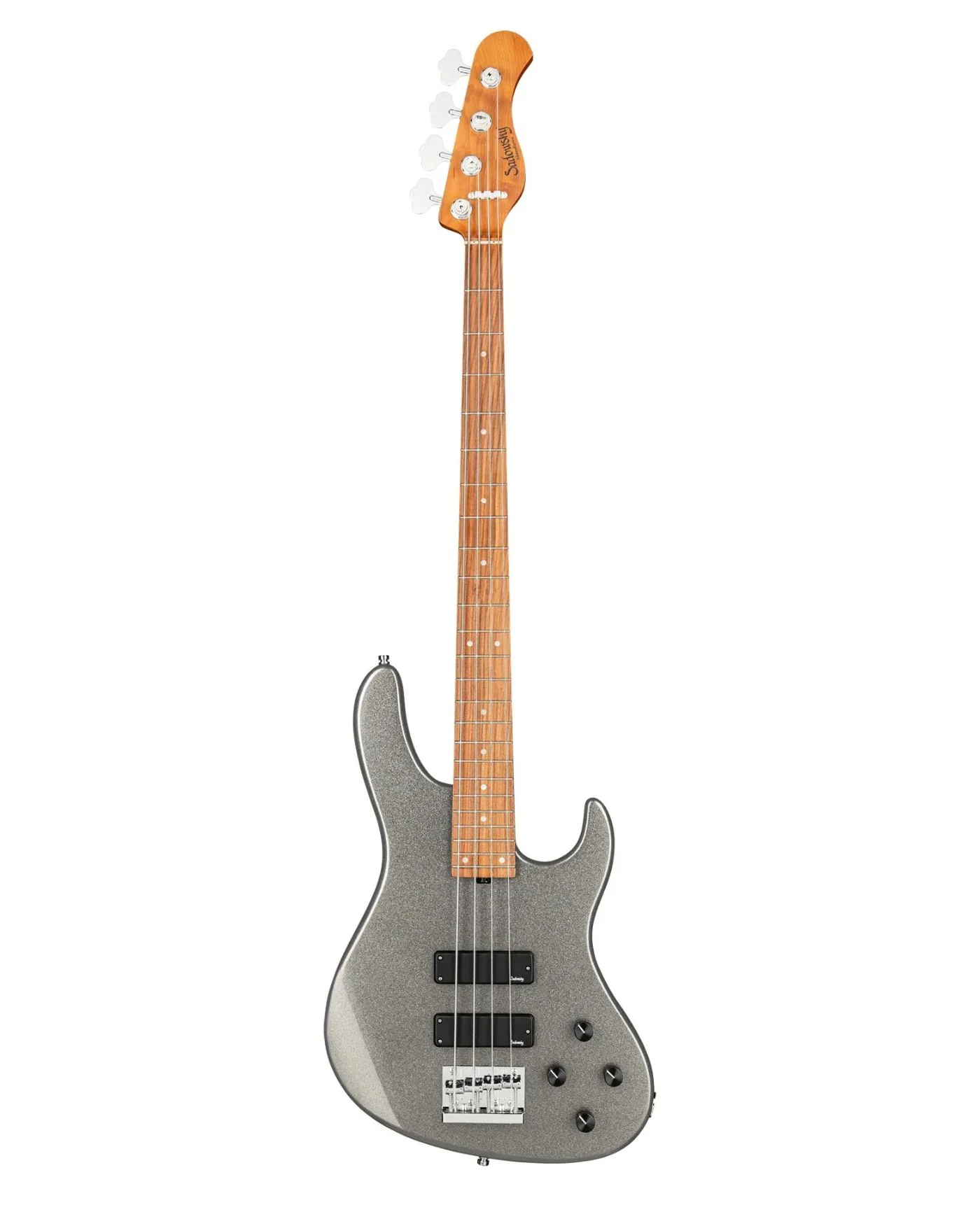 Sadowsky MetroExpress 24-Fret Modern Bass – Roasted Maple Fingerboard – 4-String – Solid Silver Metallic High Polish — view 2