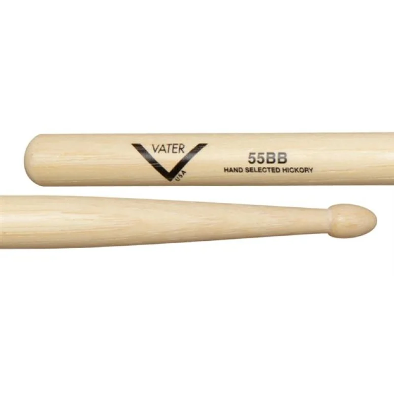 Vater American Hickory Drumsticks – 55BB – Wood Tip