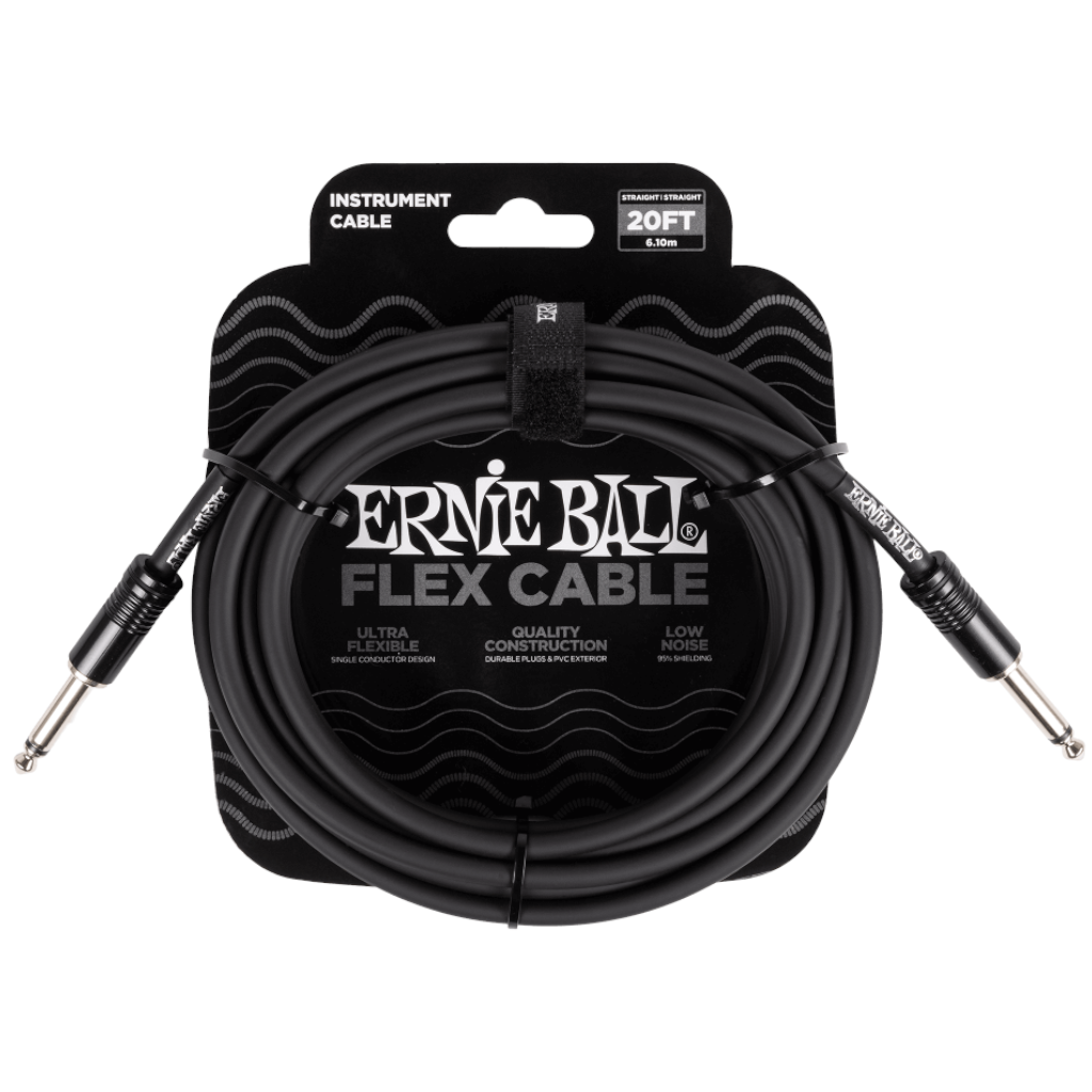 Ernie Ball Flex Instrument Cable Straight/Straight – Black – (6M) — view 1