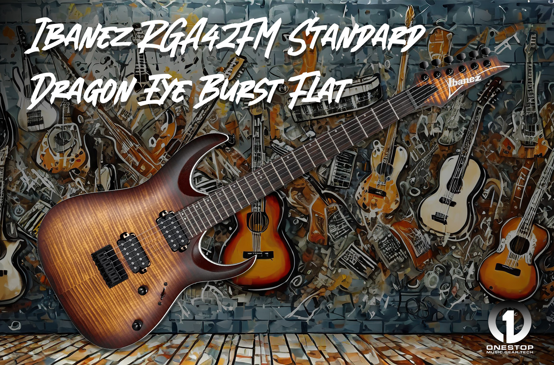 Ibanez RGA42FM Standard Electric Guitar – Dragon Eye Burst Flat