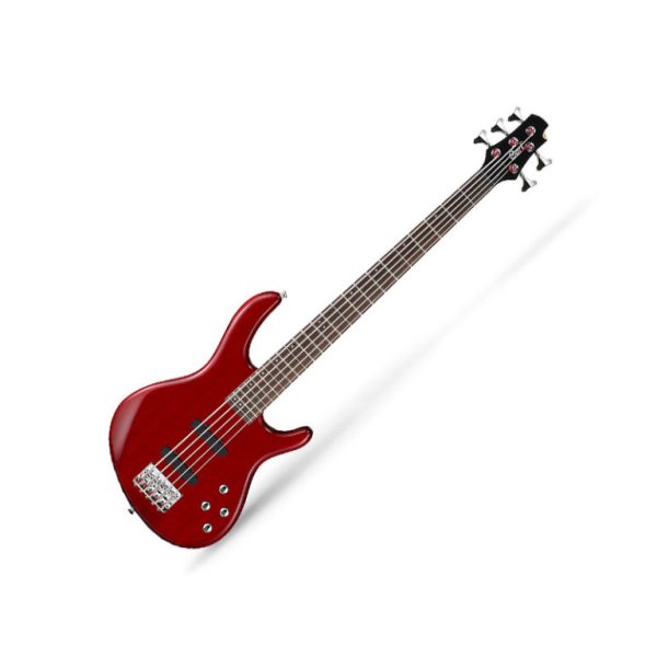 Cort Action Bass V Plus 5-String Bass Guitar – Transparent Red - Image 2
