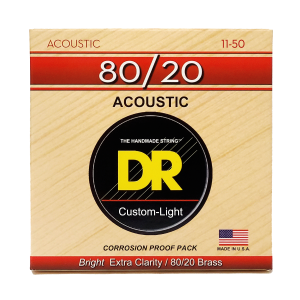 DR Strings Hi-Beam 80/20 Bronze Acoustic Guitar String Set - Custom Light 11-50