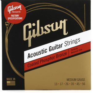 Gibson Coated Phosphor Bronze Acoustic Guitar Strings - .013 - .056 Medium