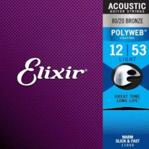 Elixir Strings Polyweb 80/20 Bronze Acoustic Guitar Strings - .012-.053 Light