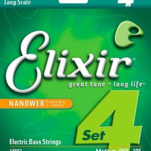 Elixir Nanoweb Medium Long Scale 50-105 4-String Bass Strings