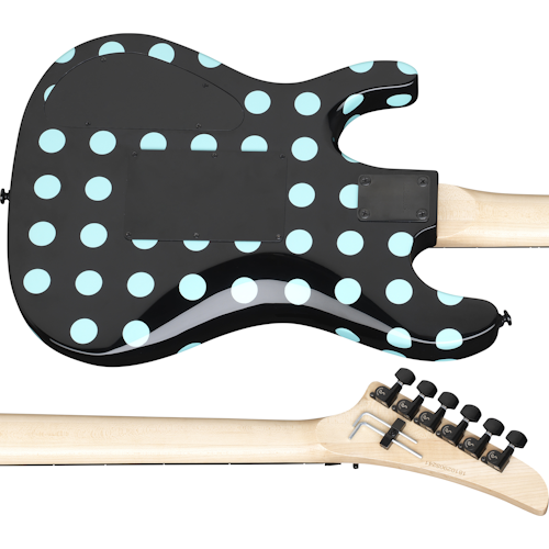 Kramer Nightswan Electric Guitar - Black with Blue Polka Dots - Image 9