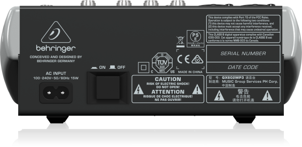 Behringer Xenyx QX602MP3 Mixer with USB MP3 Playback - Image 3