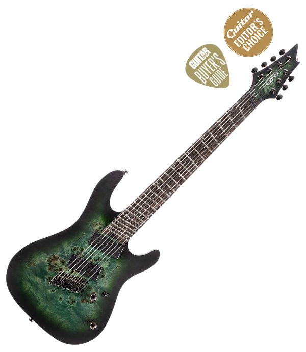 Cort KX507MS 7-String Electric Guitar – Stardust Green - Image 2