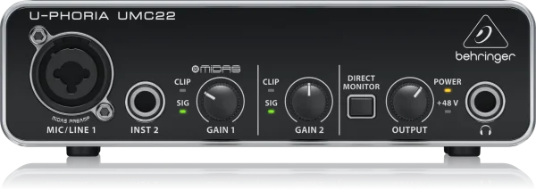 Behringer U-PHORIA UMC22 Audiophile 2x2 USB Audio Interface - Image 4
