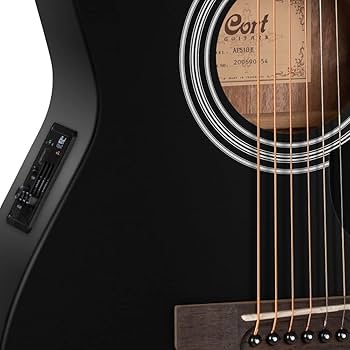 Cort AF510E Acoustic Guitar – Black Satin - Image 2