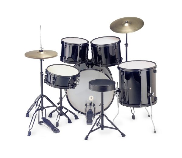 Stagg 5-piece Standard Drum Set w/Cymbals (Black) - Image 2