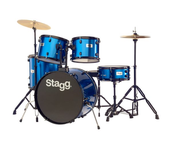 Stagg 5-piece Standard Drum Set w/Cymbals (Blue)