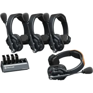 Hollyland Solidcom SE 4S 4-Person Full-Duplex Single-Ear Noise-Canceling Headset Intercom System