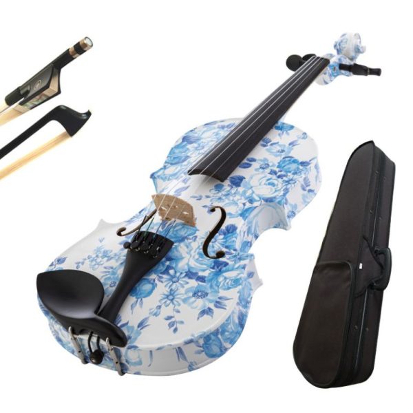 Kinglos YZ Series Art 4/4 Violin – Floral Blue - Image 5