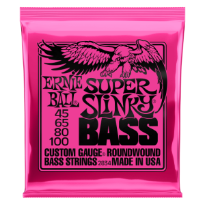 Ernie Ball Super Slinky 4-String Bass Strings – (45-100)