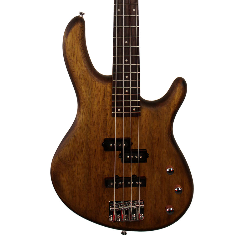 Cort Action PJ - 4 String Bass Guitar - Open Pore Walnut