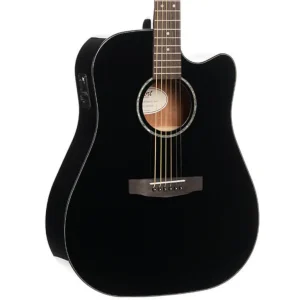 Cort Earth60CE Acoustic-Electric Guitar – Black
