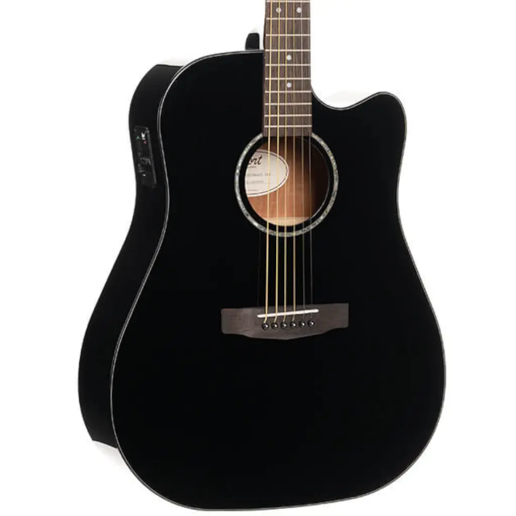 Cort Earth60CE Acoustic-Electric Guitar – Black