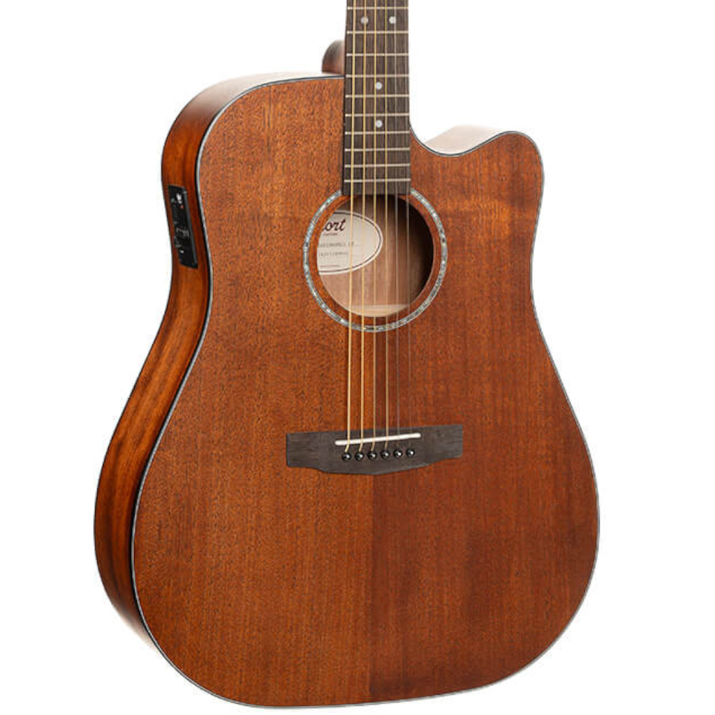 Cort Earth60MCE Acoustic-Electric Guitar – Mahogany Natural